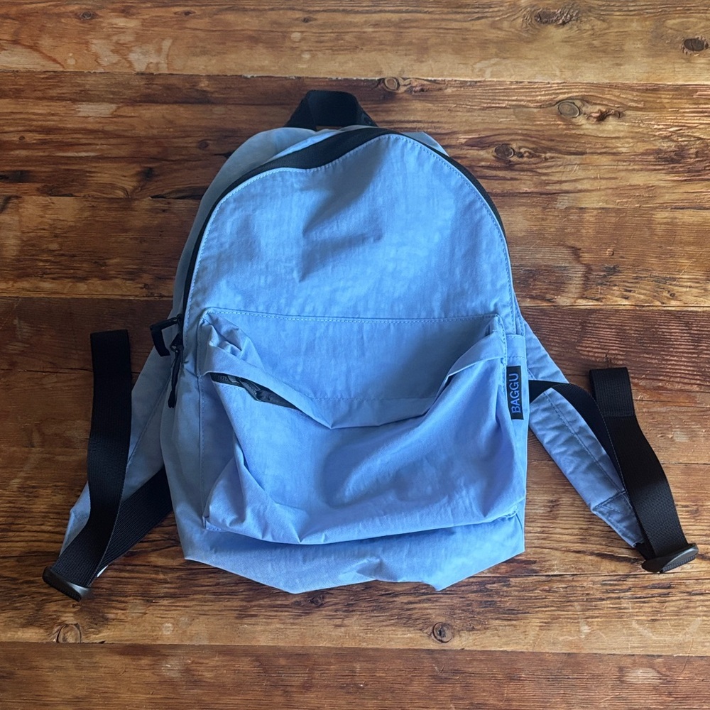 BAGGU Light Blue medium nylon Backpack